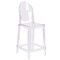 Emma and Oliver Ghost Counter Stool in Transparent Crystal with Oval Back
